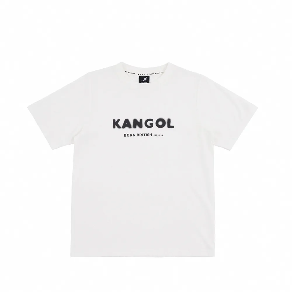 【KANGOL】短袖 短T 白 大LOGO 袋鼠 基本款 女(6322100700)