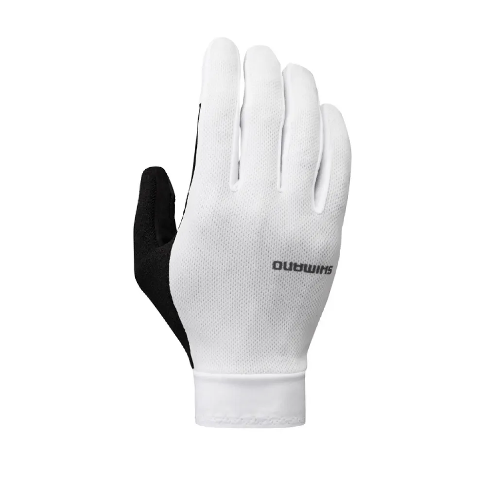 【SHIMANO】全指手套 EXPLORER｜白色 XS-XL (可觸控螢幕 單車手套 自行車手套 城市綠洲)