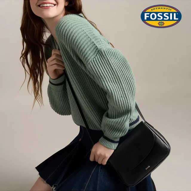 【FOSSIL】Kasey 真皮翻蓋斜背包 (多色可選)
