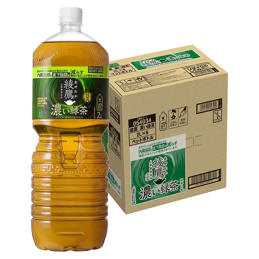 【Coca Cola】日本綾鷹大罐濃厚綠茶2Lx6入(日本原裝進口)