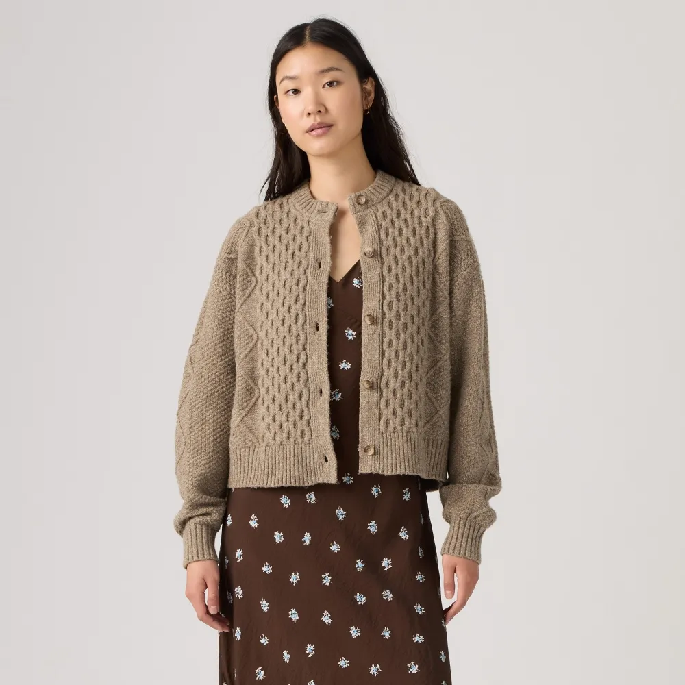 【LEVIS】Charlotte 圓領開襟衫 / 羊毛混紡 女生上衣 人氣新品 007VG-0004