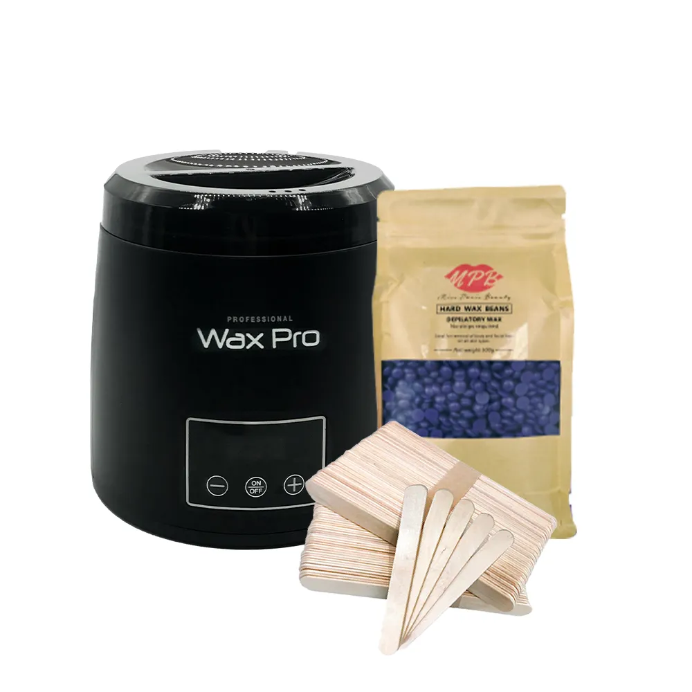 【MPB 巴黎小姐】時尚熱蠟套組 午夜黑+薰衣草(蜜蠟 鬍鬚 蠟豆 電動刀儀 脫毛膏 比基尼 母親節禮物)