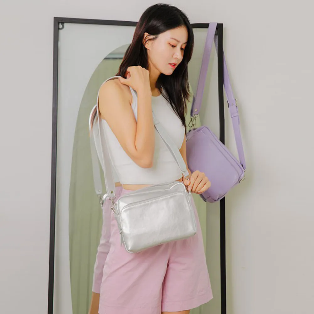 【WHOSE BAG】雙11 韓國質感皮革相機包｜寬背帶斜背側背包 多隔層立體收納女包 NO.R537