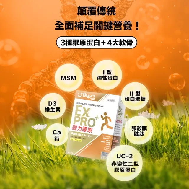 【甘味人生】鍵力膠原EXPRO(3gx15包x10盒/日本原裝非變性二型膠原蛋白/UC-II®/保健禮盒)