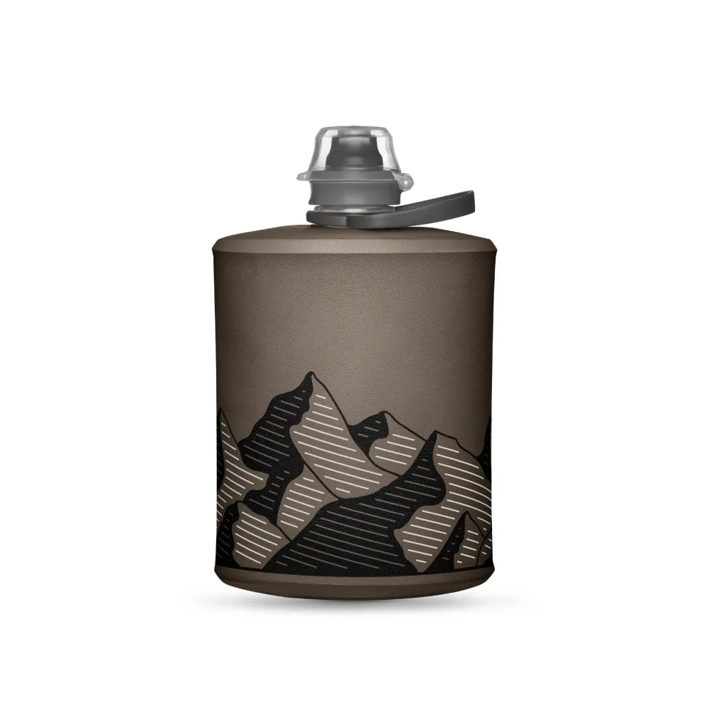 【HydraPak】Stow軟式水壺GS355｜遠古灰 500ml (附提把 摺疊收納)