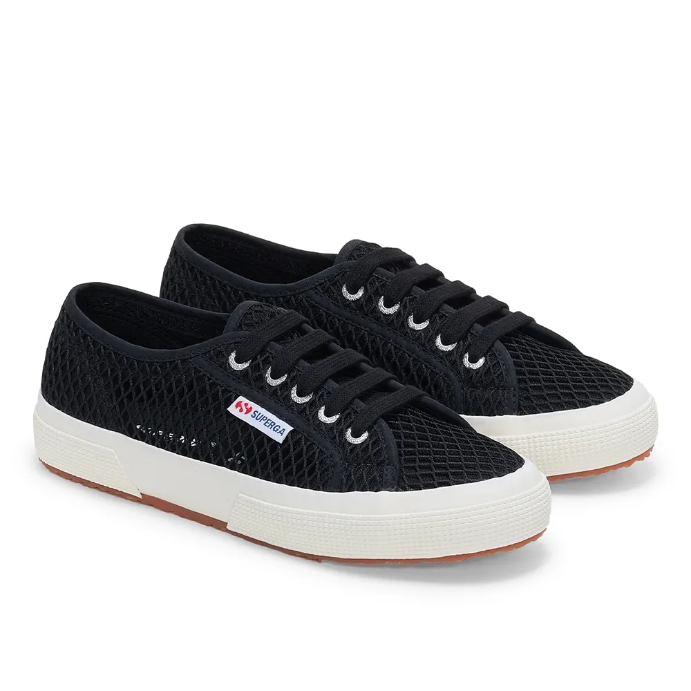 【SUPERGA】休閒鞋 女鞋 網面鞋 3750 經典系列 透氣 鏤空 黑 S2135GW-005