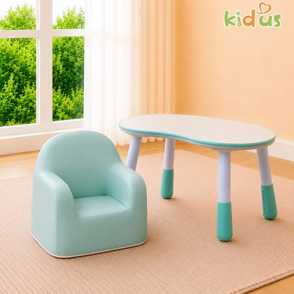 【kidus】80公分兒童小沙發+花生桌椅組 一桌一椅HS001+SF004(2025新款 兒童桌椅 學習桌椅 繪畫桌椅)