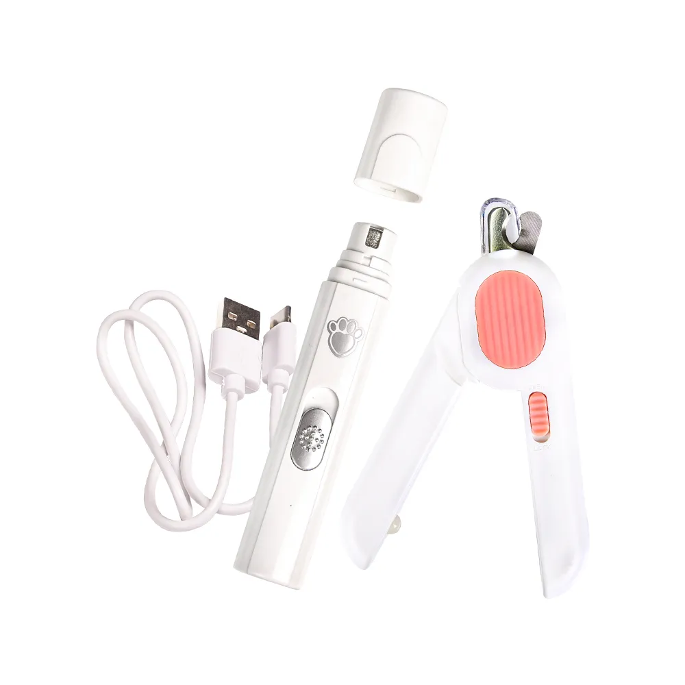 【OUTSY】寶貝指甲組合寵物磨甲器+LED指甲刀(剪甲磨甲超值組)