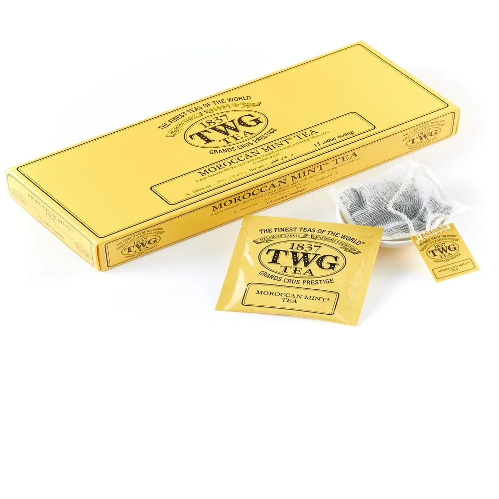 【TWG Tea】手工純棉茶包 摩洛哥薄荷綠茶 15包/盒(Moroccan Mint Tea;綠茶)