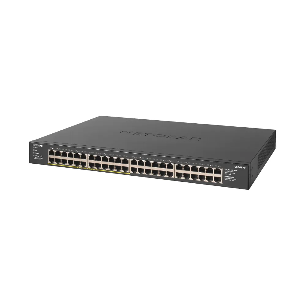 【NETGEAR】GS348PP 機架式 48埠 Gigabit 無網管網路 PoE+ 交換器 380W PoE供電 金屬殼 美國品牌