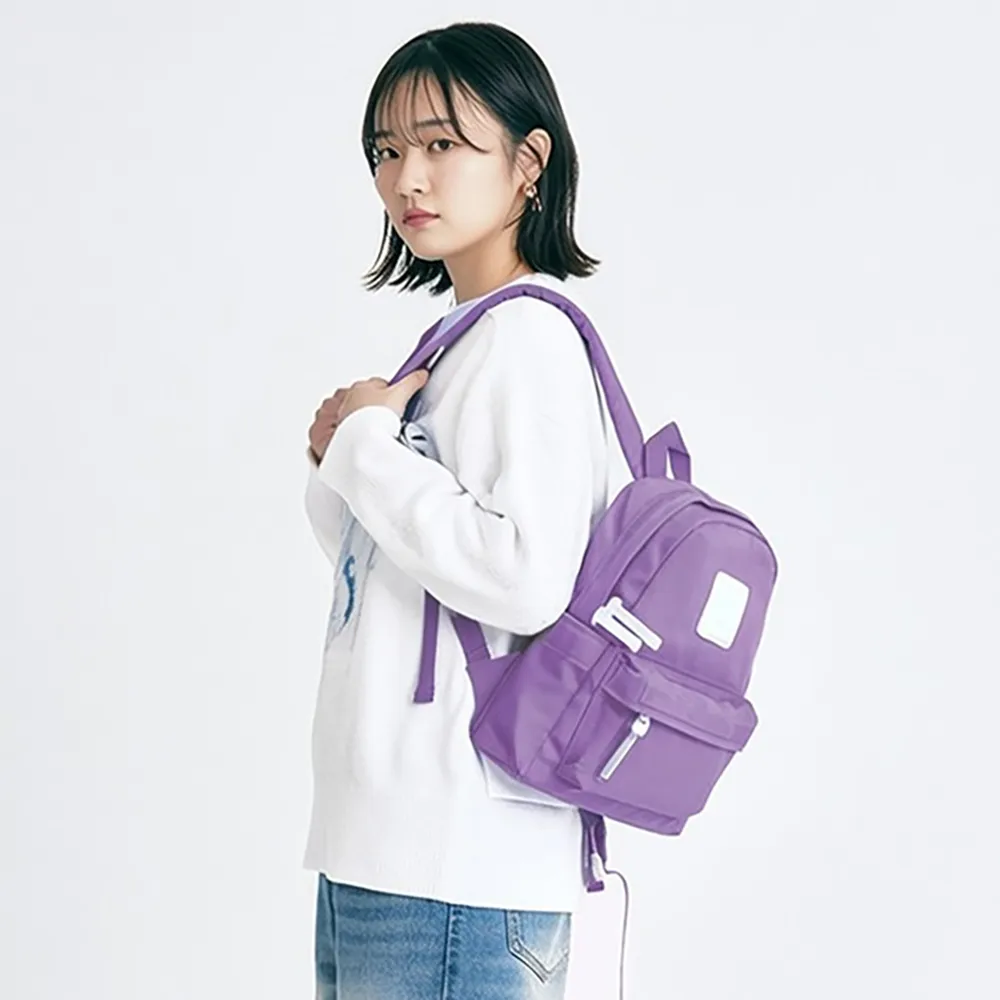 【CILOCALA】亮彩尼龍防潑水後背包-小(紫藤紫)