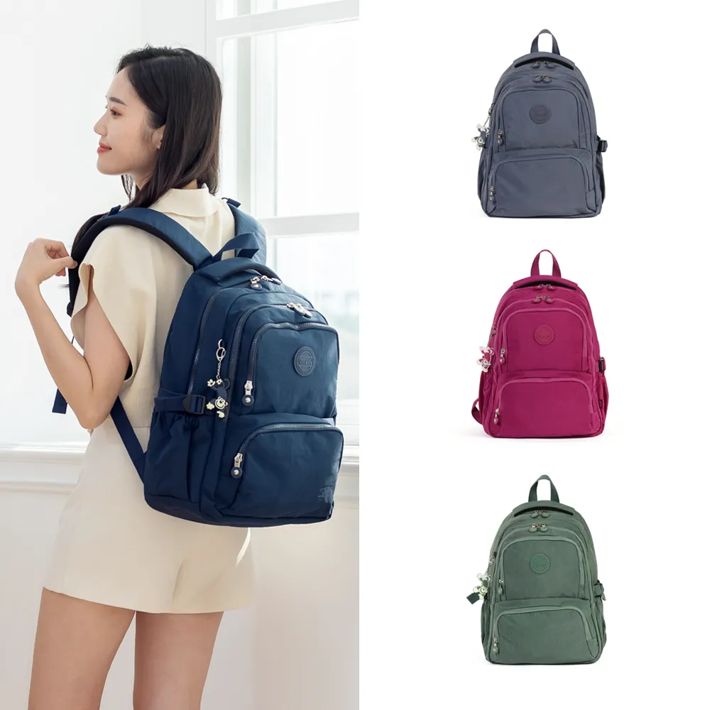 【iBrand】雙11 輕盈防潑水雙拉鍊多口袋後背包(防水包 多色任選)