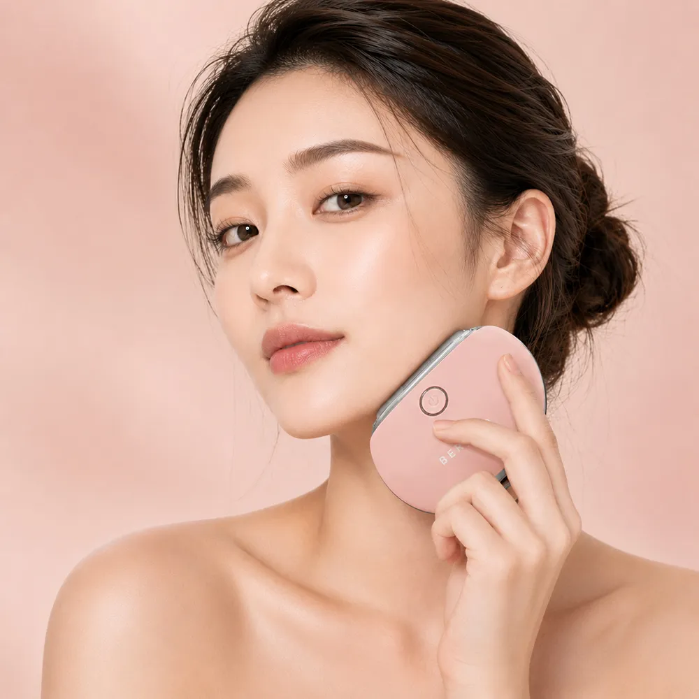 【Beroso 倍麗森】溫感緊緻震動臉部按摩器(按摩器 電動美容刮痧儀 刮痧按摩 禮物 雙11)