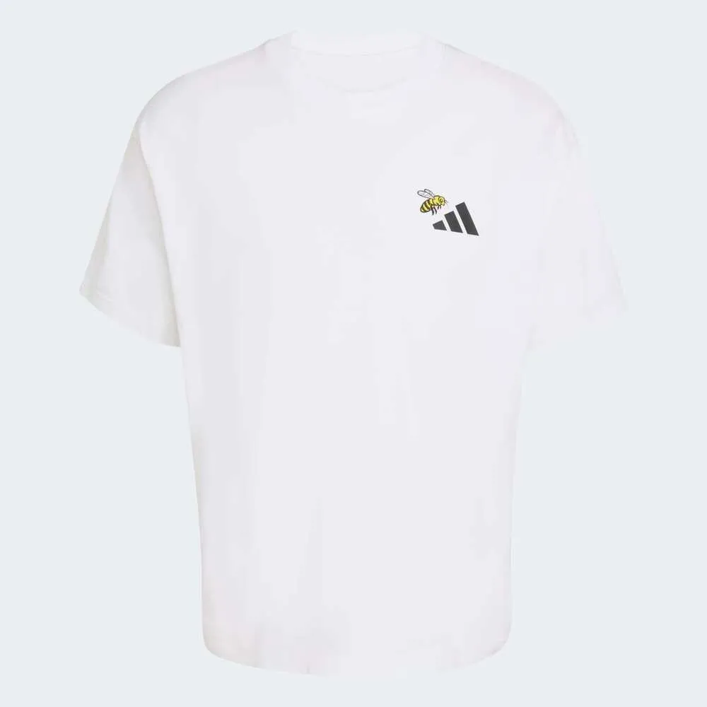 【adidas 愛迪達】U Nature G T 男女 T恤 運動上衣 白 亞版 純棉 背面印花(KB9612)