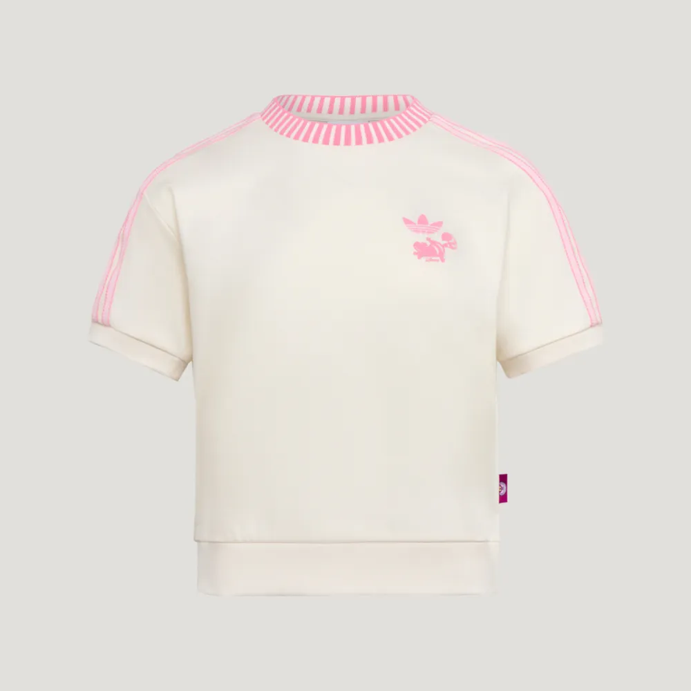 【adidas 愛迪達】W Tee Ss 女 T恤 運動上衣 休閒短袖 白 亞版 短版(KY8315)