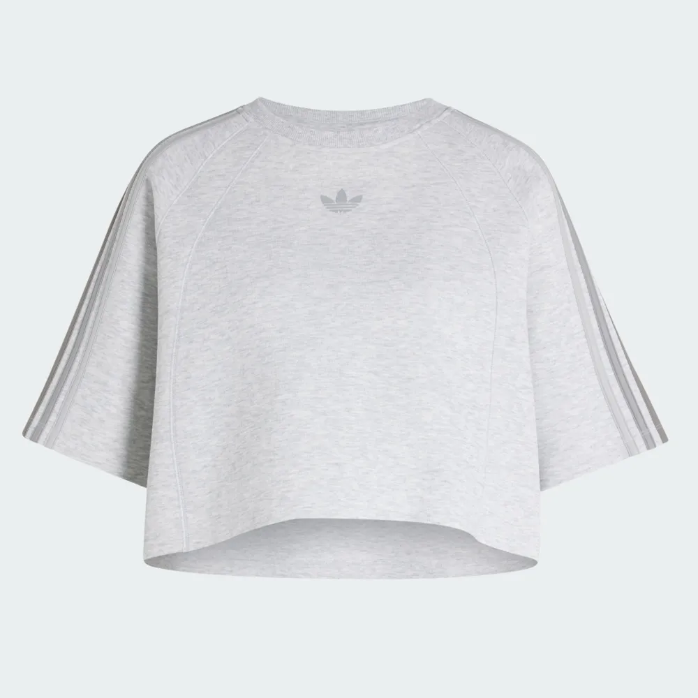 【adidas 愛迪達】Sst 2.0 Boxy Te 女 T恤 休閒短袖 短版上衣 穿搭 灰(KX4737)