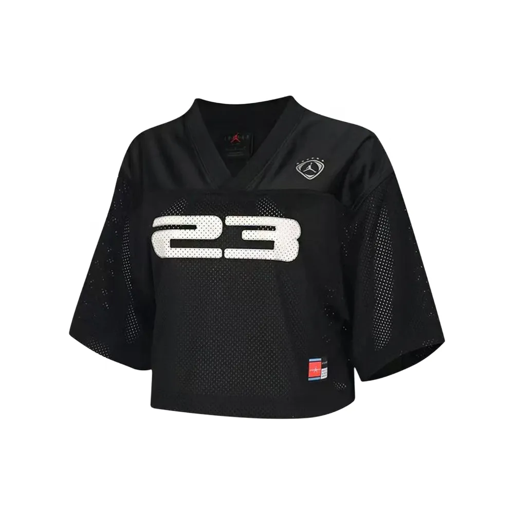 【NIKE 耐吉】As W J Brk Ss Jrsy Top Fc 短袖 女款 黑色 短版 球衣 穿搭 IM6851-010
