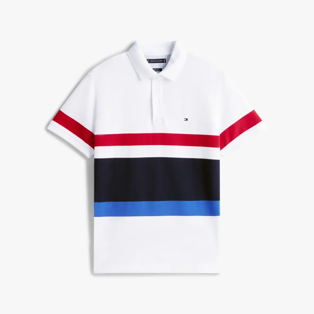 【TOMMY HILFIGER】官方旗艦館條紋標準版型 Polo 衫_裸色