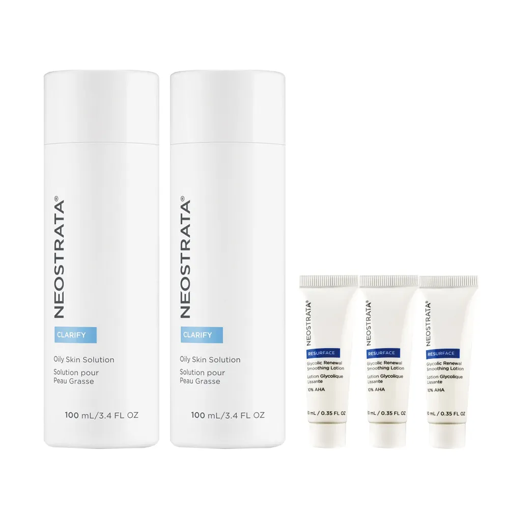 【NeoStrata 妮傲絲翠】即期-果酸油性膚質專用溶液100ml（2入）(贈 活膚修護乳液10mlX3)