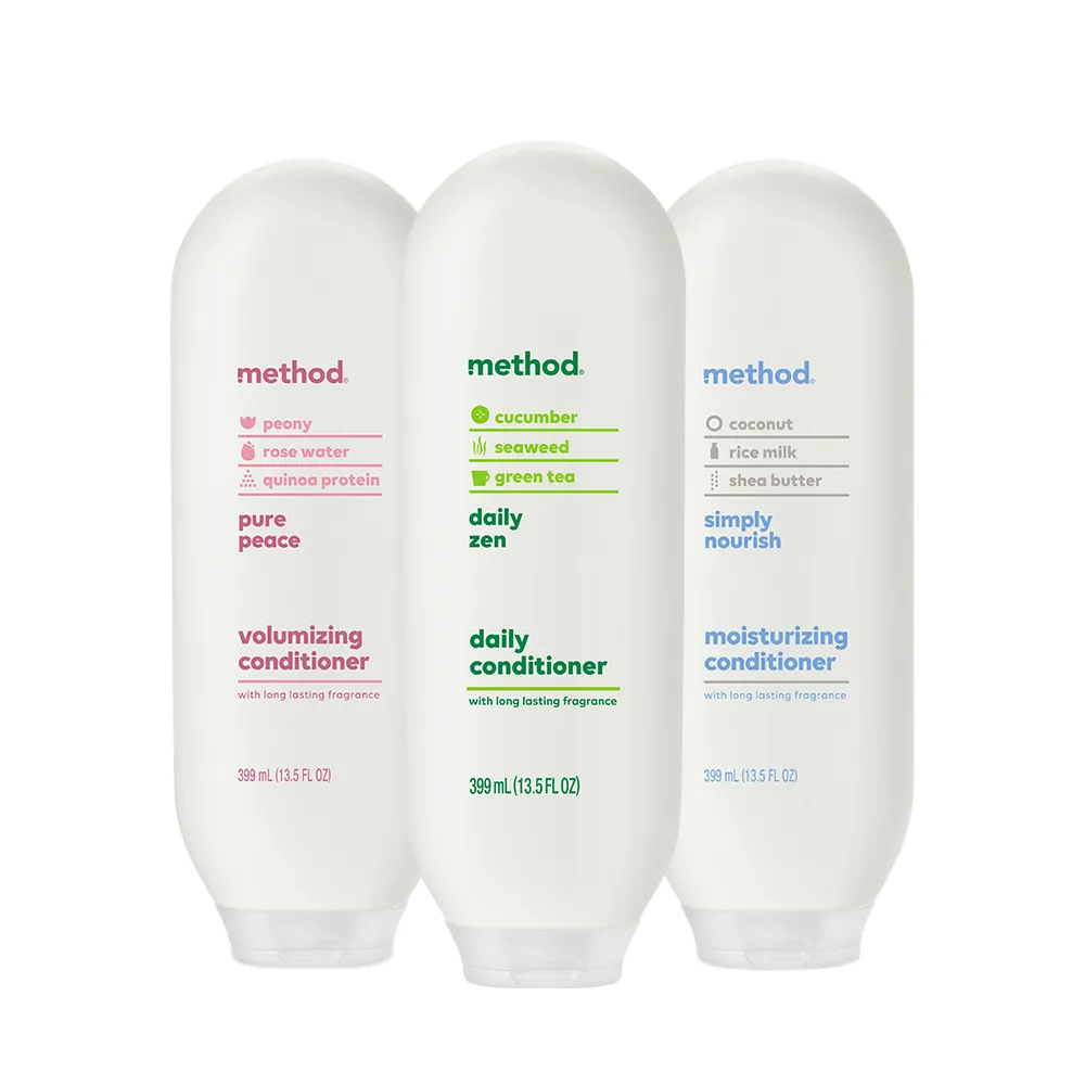 【method 美則】感官潤髮乳 399mlx3入(純粹寧靜 就是滋潤 綺綠賦活)