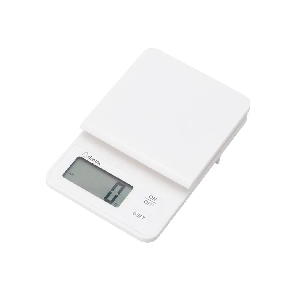 【DRETEC】日本「軟糖」精巧型速顯電子秤-2kg/1g-白色(KS-745WT )