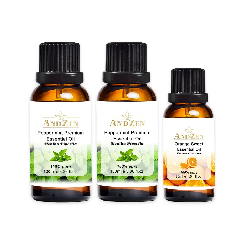 【ANDZEN】安得仁 澳洲單方純精油100ml 歐薄荷ｘ２＋甜橙30ml(涼爽清透+果香明亮)