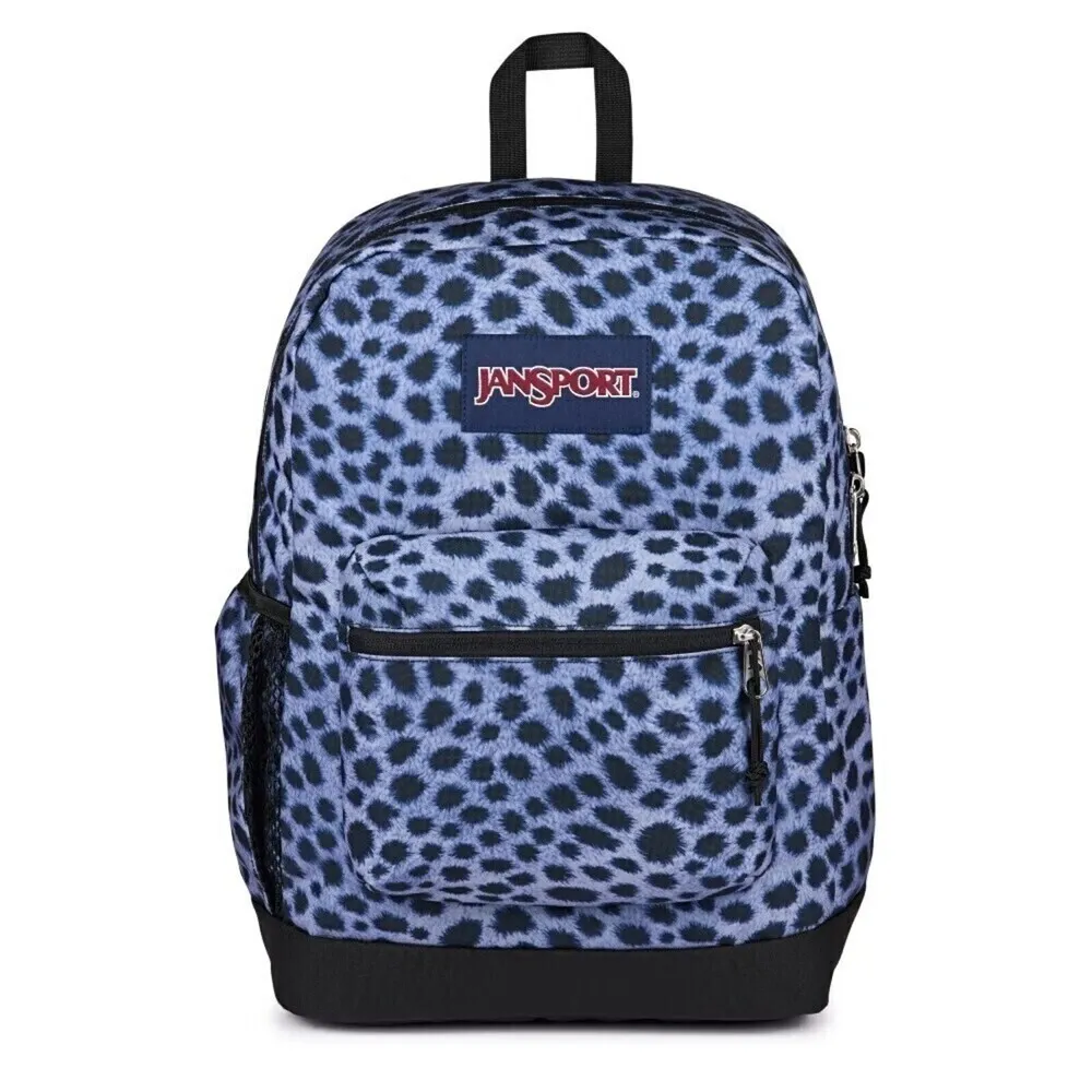 【JANSPORT】雙11 Cross Town Plus 後背包 運動包 雙肩背包 豹紋藍(JS0A7ZNZLL5)