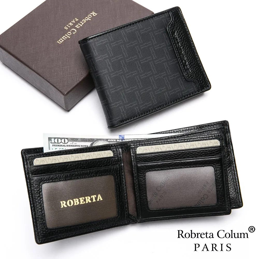 【Roberta Colum】雙11  尊爵格調頭層牛皮8卡2照左右翻短夾