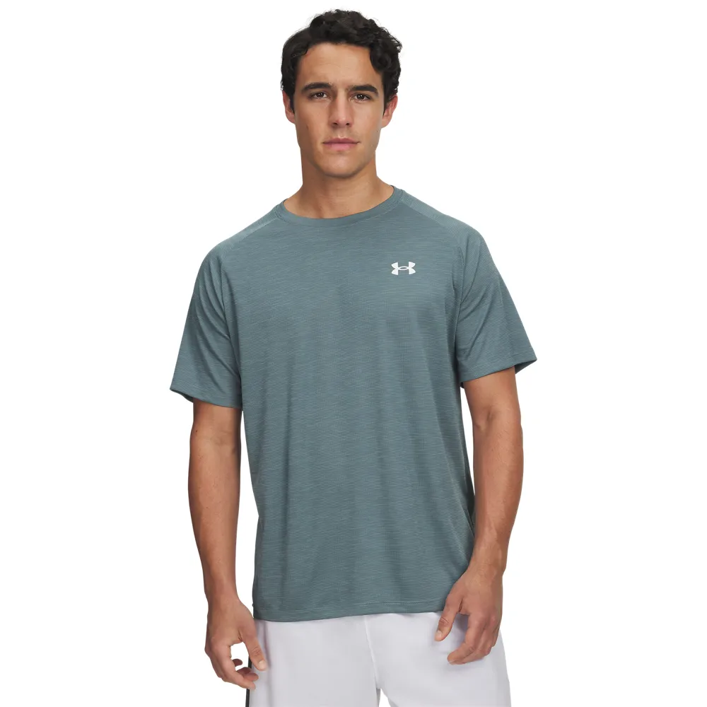 【UNDER ARMOUR】UA 男 Tech Textured 短袖T-Shirt_1382796-587(藍綠色)