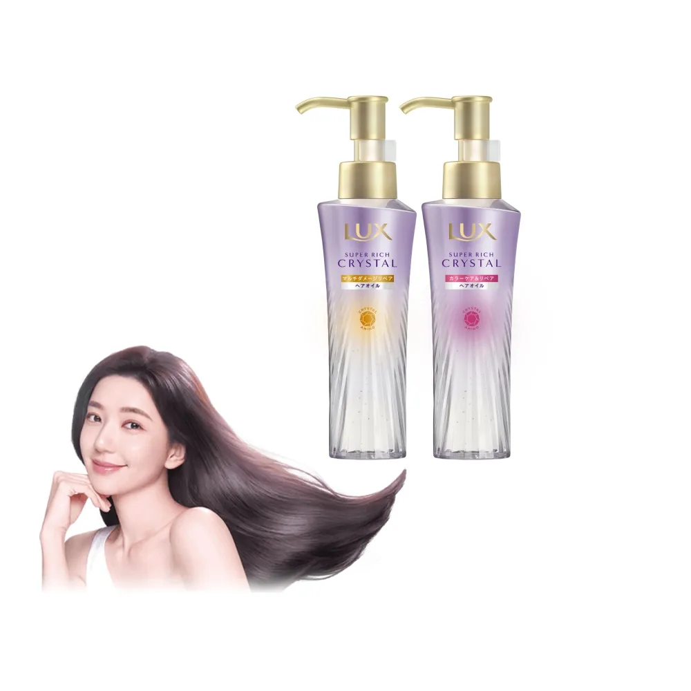 【LUX 麗仕】日本製 極輕光護膜聚光/輕盈修護髮油90mlx2入(頭髮雨衣 果漾晨曦/花漾晨露)