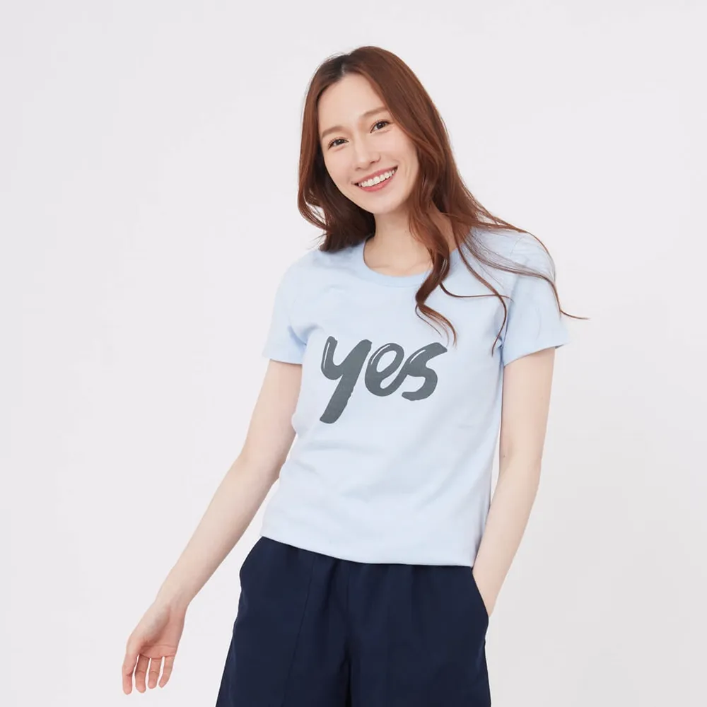 【so that’s me 好我】yes圓領短袖蜜桃棉女T(水藍)