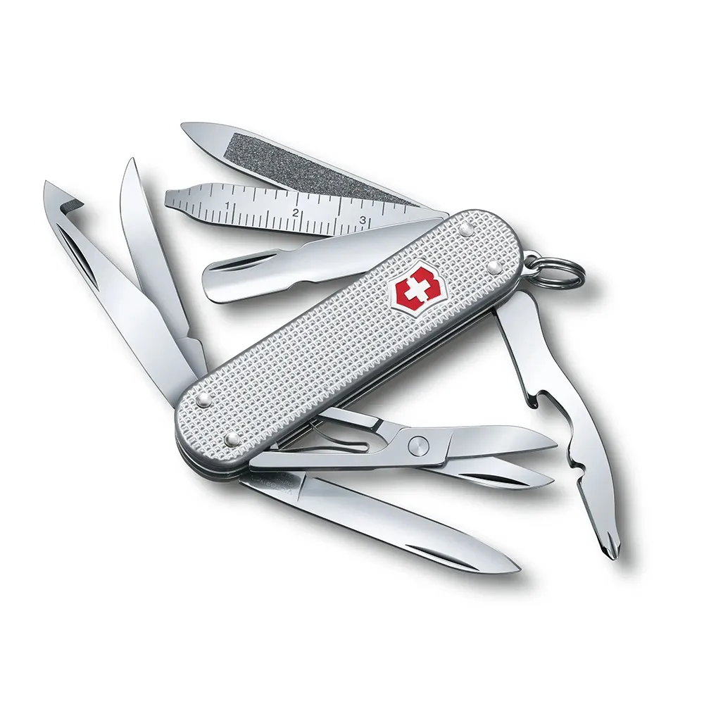 【VICTORINOX 瑞士維氏】MiniChamp Alox14用鋁合金瑞士刀/銀(0.6381.26)