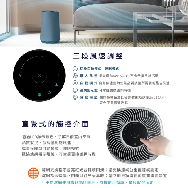 【Electrolux 伊萊克斯】雙11限定 Flow A3 Air 抗菌空氣清淨機-8坪適用(FA31-202 五色任選)