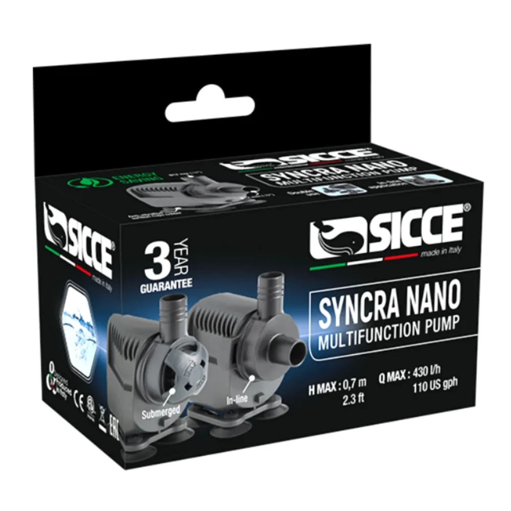 【SICCE】靜音奈米海陸馬達 430L/H 義大利 Syncra NANO(水陸兩用沉水馬達 台灣公司貨 S549)