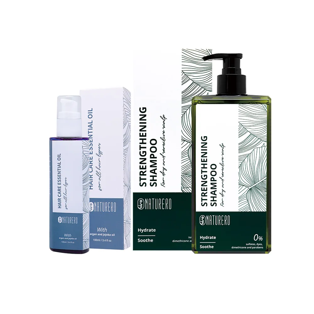 【Naturero 植淨林】植淨髮絲有感養護組-洗髮露+髮絲精華油(400ML+100ML-強健豐盈/柔順髮絲/順亮光澤)