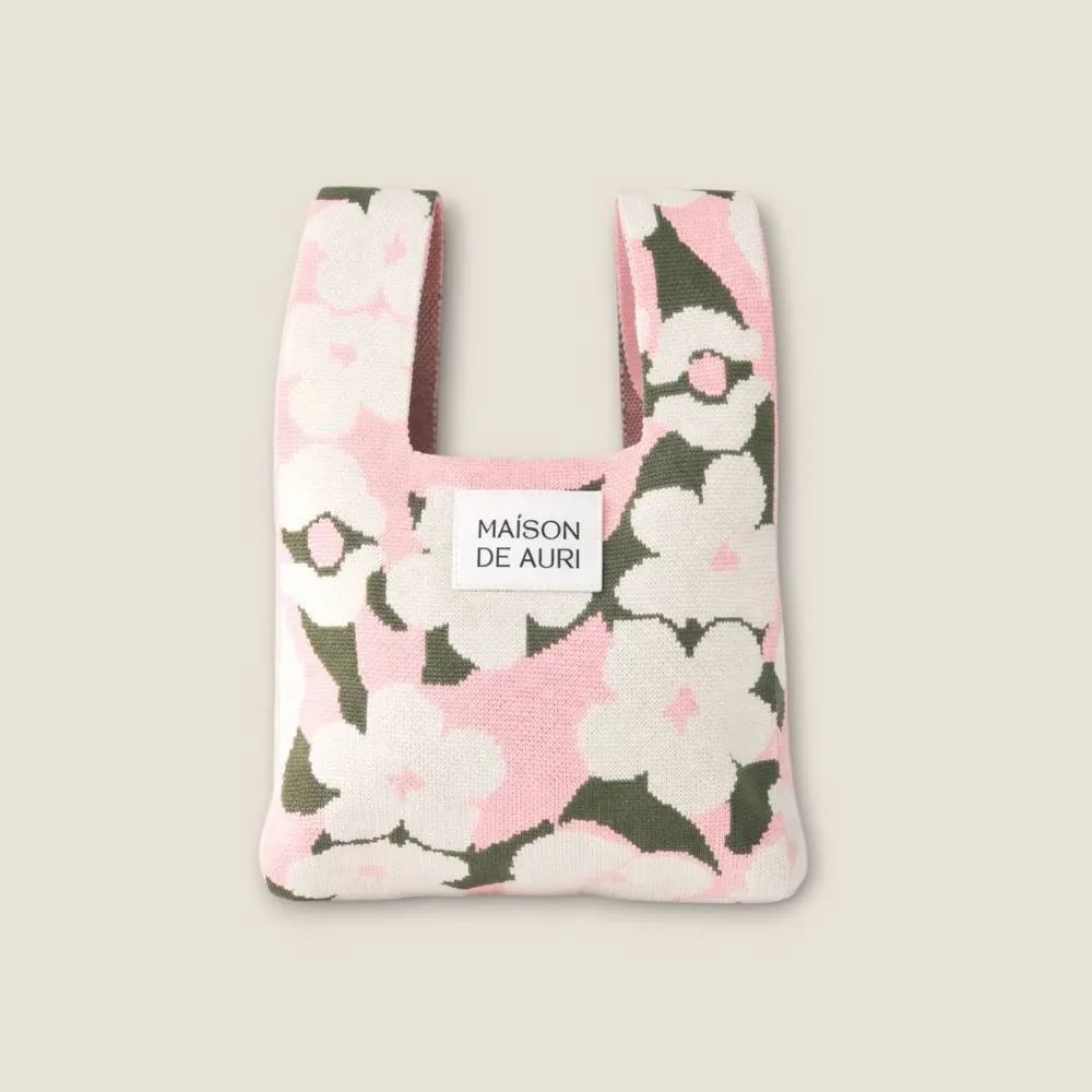 【MAISON DE AURI】雙11 HARU Mini Bags｜Pink 櫻花 春天包 / Mini 小提包 / 厚針織