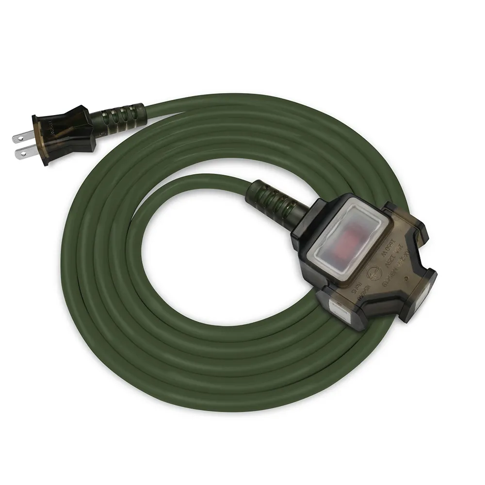 【PowerSync 群加】2P 1擴3插工業用動力延長線/軍綠色/10M(TU3C5100)