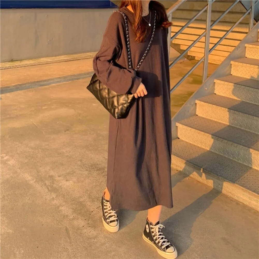 【Uicy】韓版寬鬆長版針織上衣 連身裙 吊帶裙 吊帶褲 女裝S350