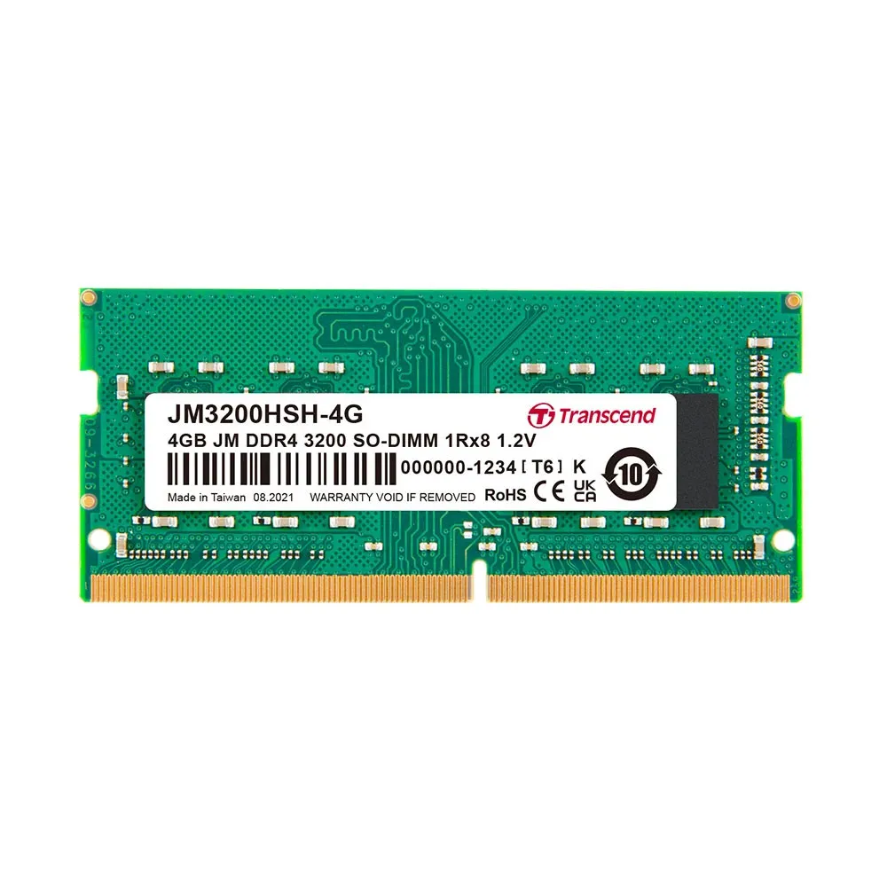 【Transcend 創見】JetRam DDR4 3200  4GB 筆記型記憶體(JM3200HSH-4G 新舊包裝隨機出貨)