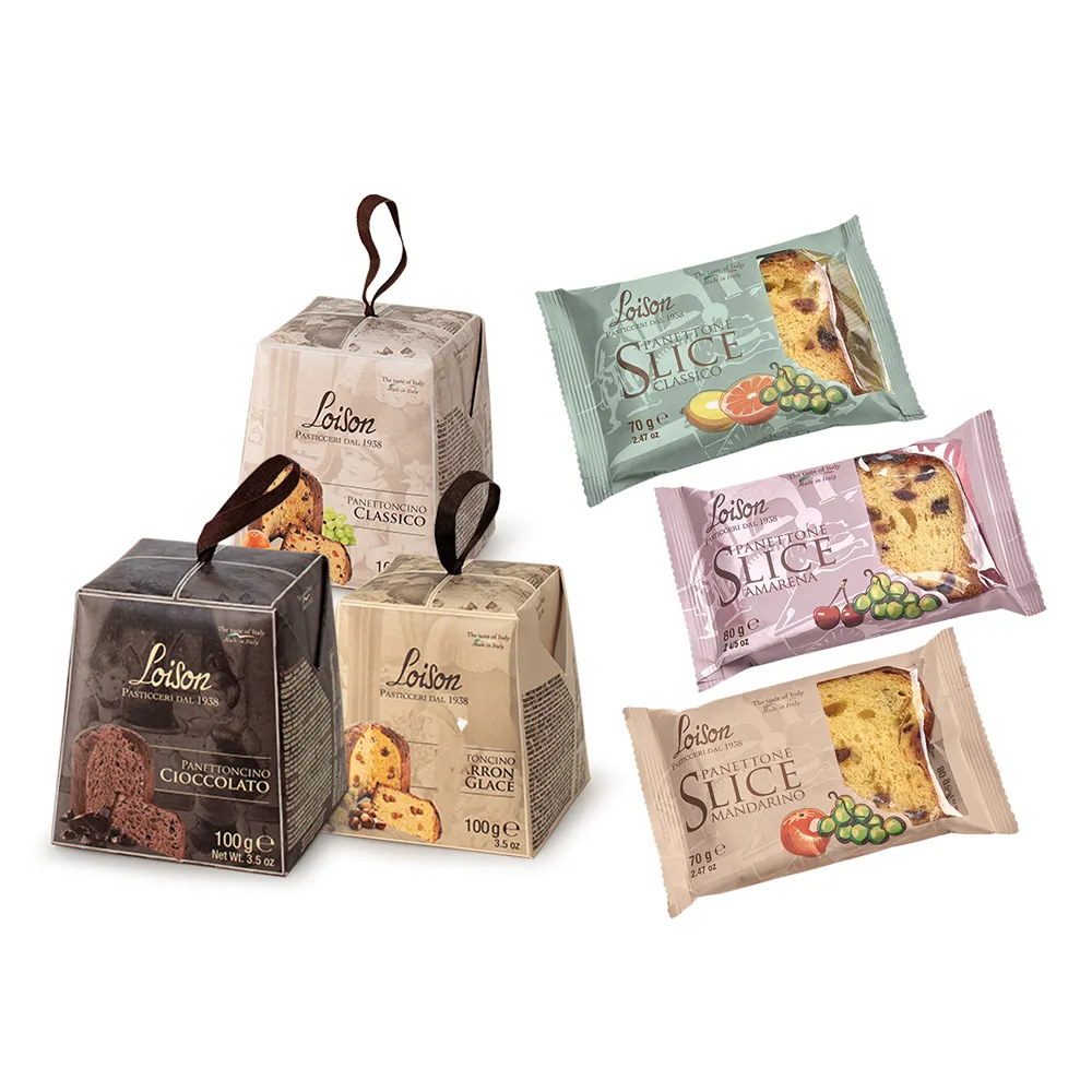 【Loison】義大利 Pandorino經典潘娜多妮蛋糕 禮盒+切片75g(聖誕蛋糕 禮盒 切片)