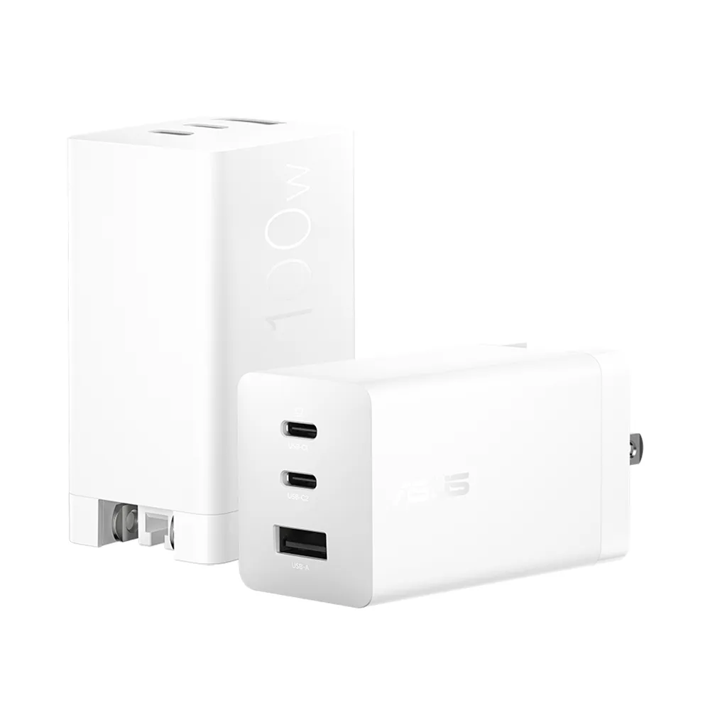 【ASUS 華碩】100W 3孔 GaN 充電器 AC100-03(含1.5m充電線)