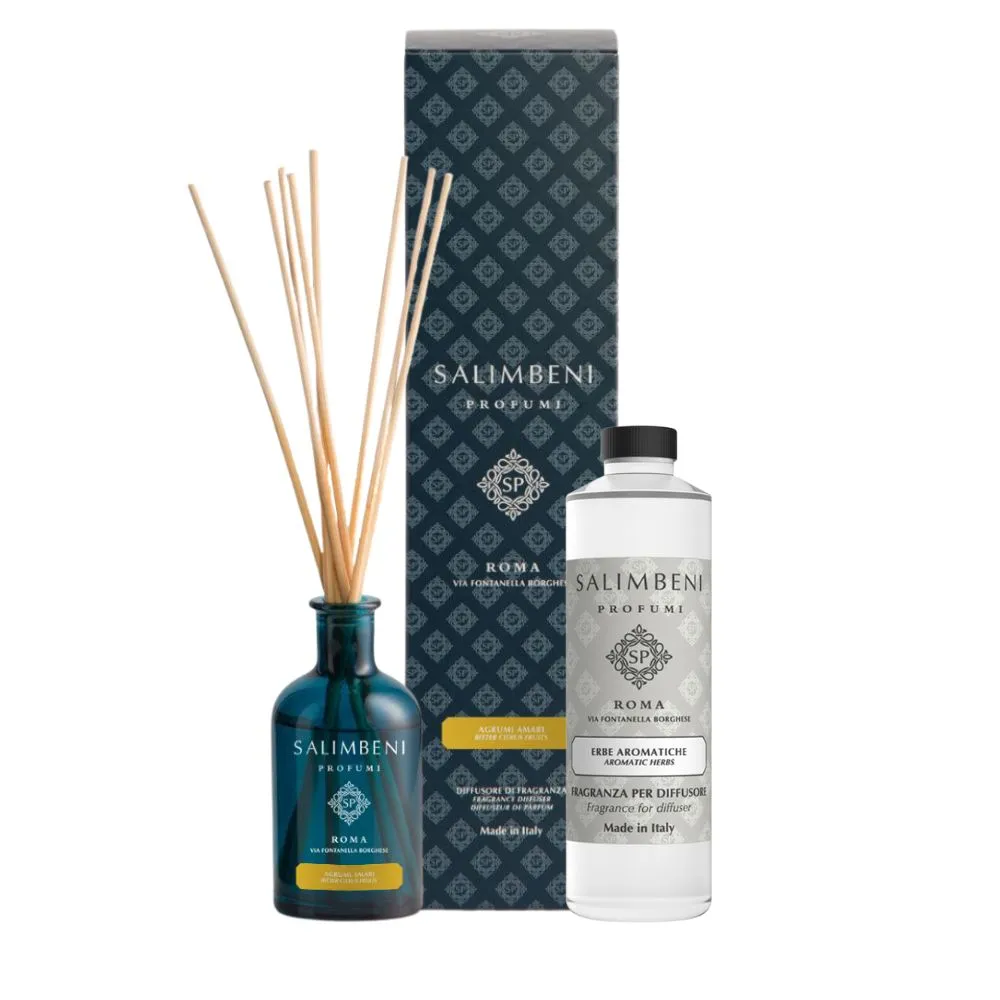 【SALIMBENI 薩林貝尼】經典系列 擴香禮盒補充液組(100ml+250ml 多款香味任選 擴香瓶 禮物 )