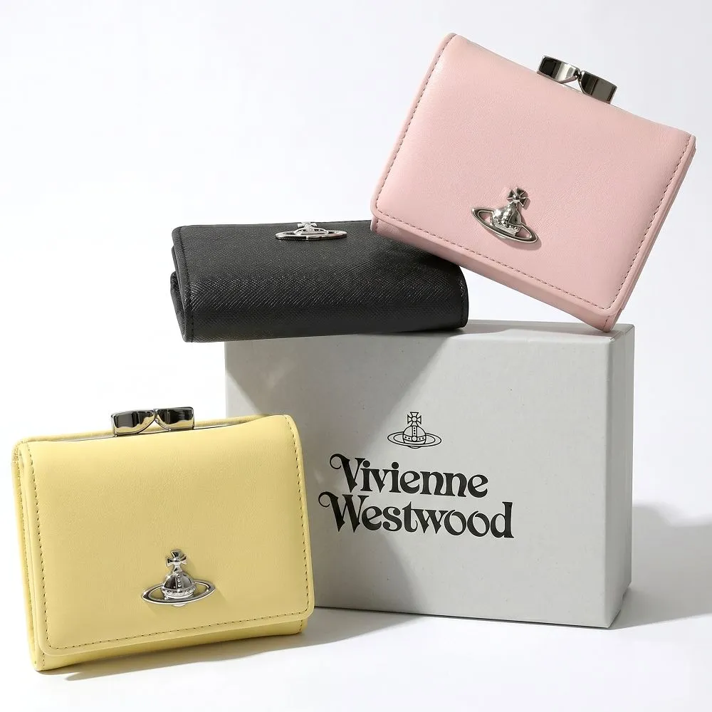 【Vivienne Westwood】星球標誌皮革釦式口金短夾(多款可選)