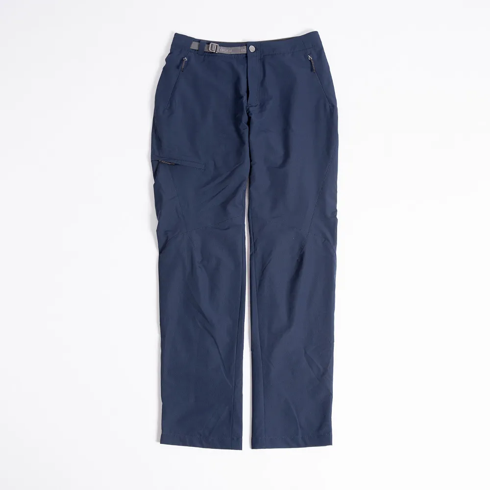 【ADISI】女防風撥水雙層保暖長褲 AP2421030 丈青 S-2XL(磨毛 防潑水 快乾 機能褲 休閒褲)