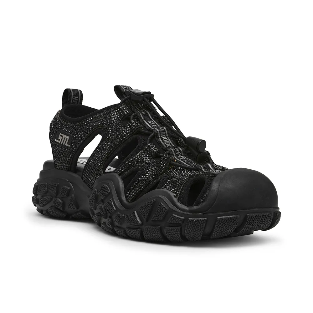 【steve madden】簍空鑽面束口休閒鞋 MIDNITE(黑色)