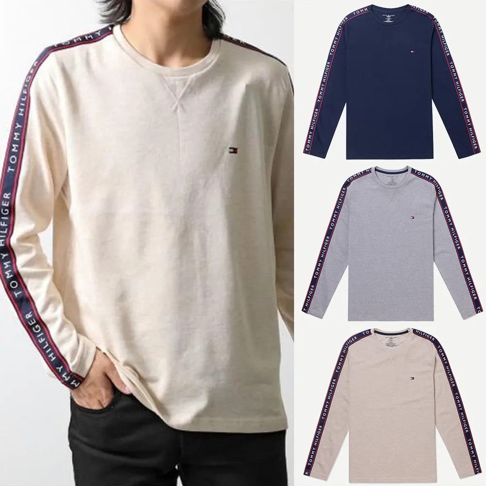 【TOMMY HILFIGER】TOMMY 經典刺繡Logo滾邊大學T恤 上衣-多色選(可搭情侶款/平輸品)