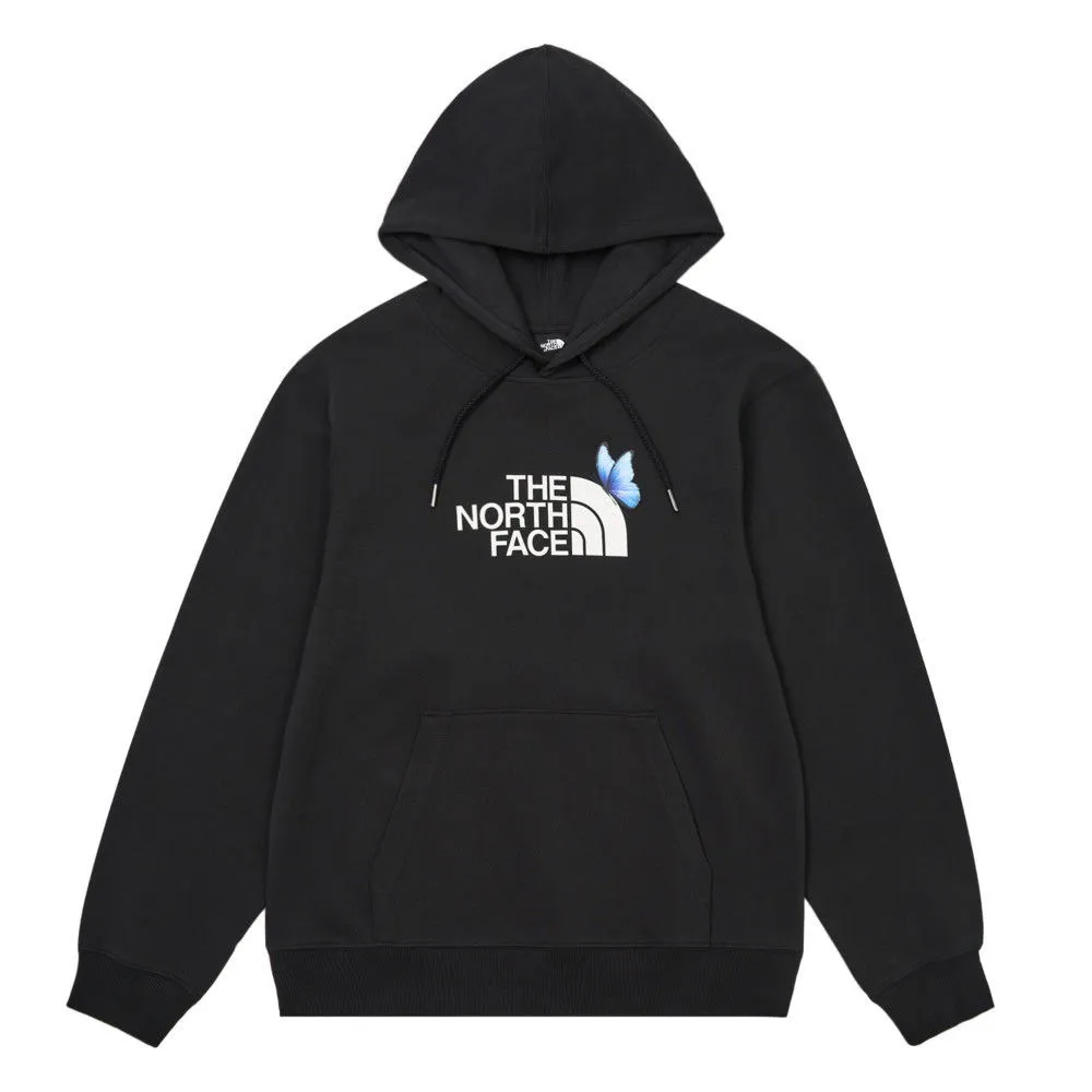 【The North Face】TNF 蝴蝶LOGO 長袖帽T W TNF ESSENTIAL NATURE RECHARGE HOODIE G 女 黑(NF0A8F0EJK3)
