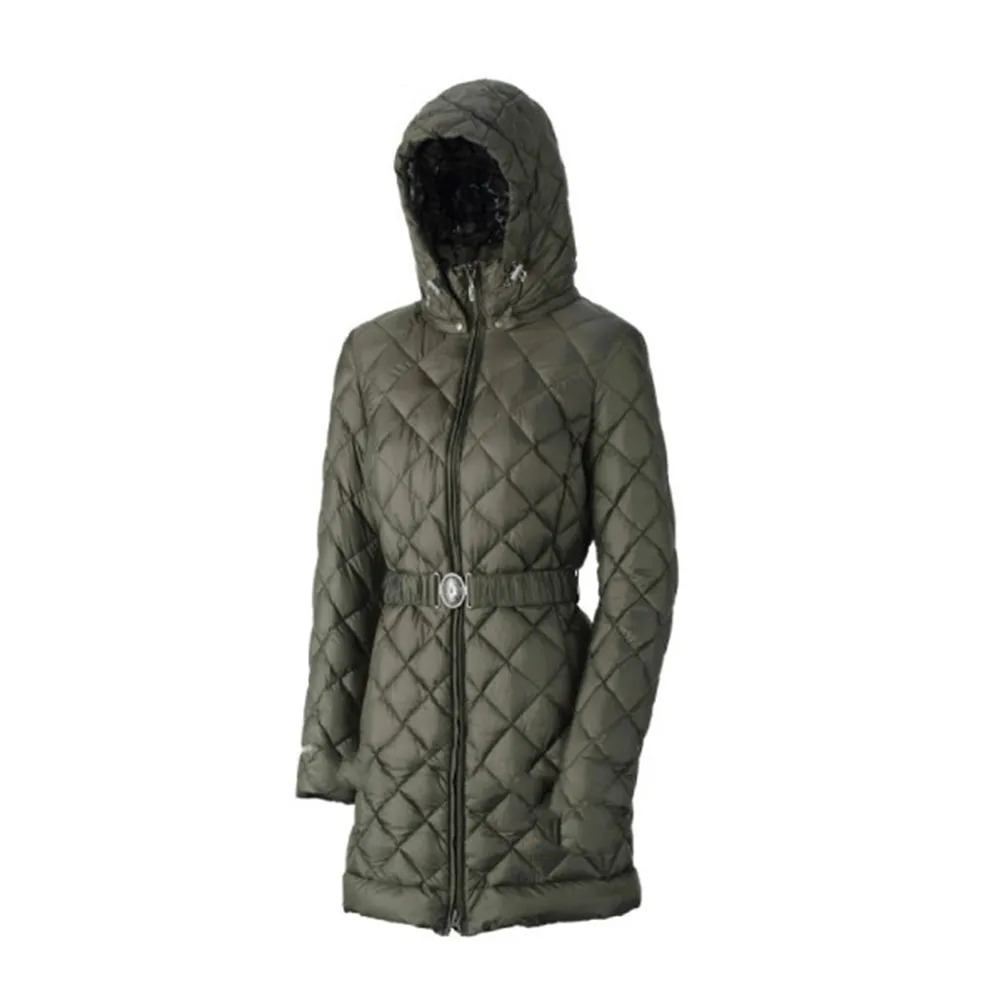 【Wildland 荒野】女 輕量四層700FP中長羽絨衣《可可綠》0A32101/連帽外套/羽絨外套/保暖外套/(悠遊山水)