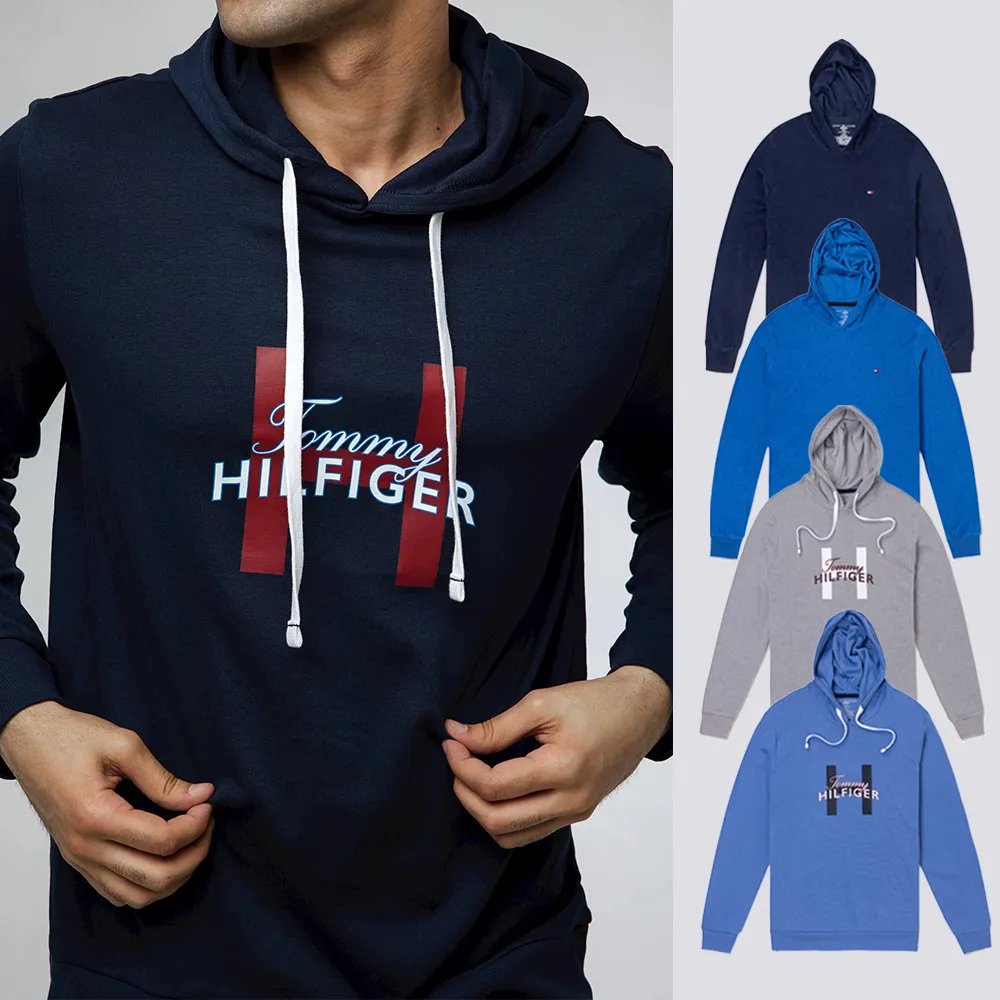 【TOMMY HILFIGER】TOMMY 爆款刺繡文字圖案連帽T恤 上衣-多色選(可搭情侶款/平輸品)
