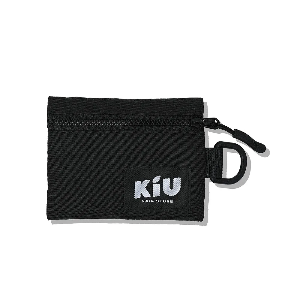 【KIU】雙11 日本 戶外活動必備-快速取物透明窗、D型環、防水包 卡包/零錢包(283-900 黑色)